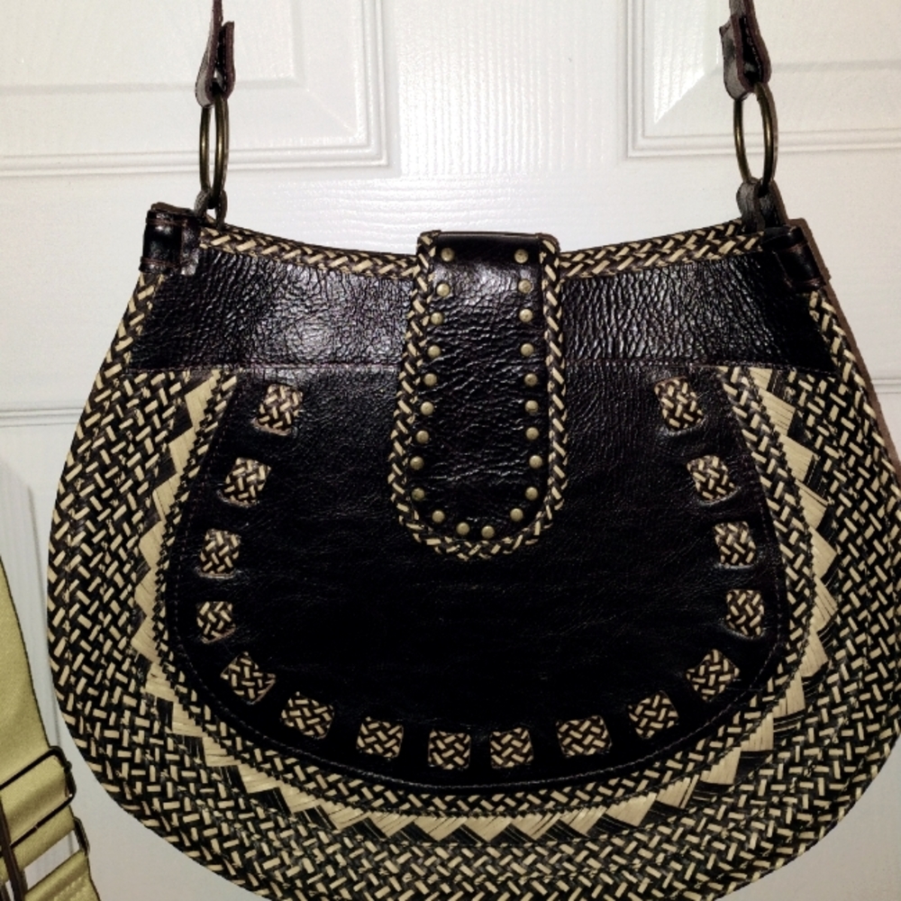 Pebbled leather  shoulder bag